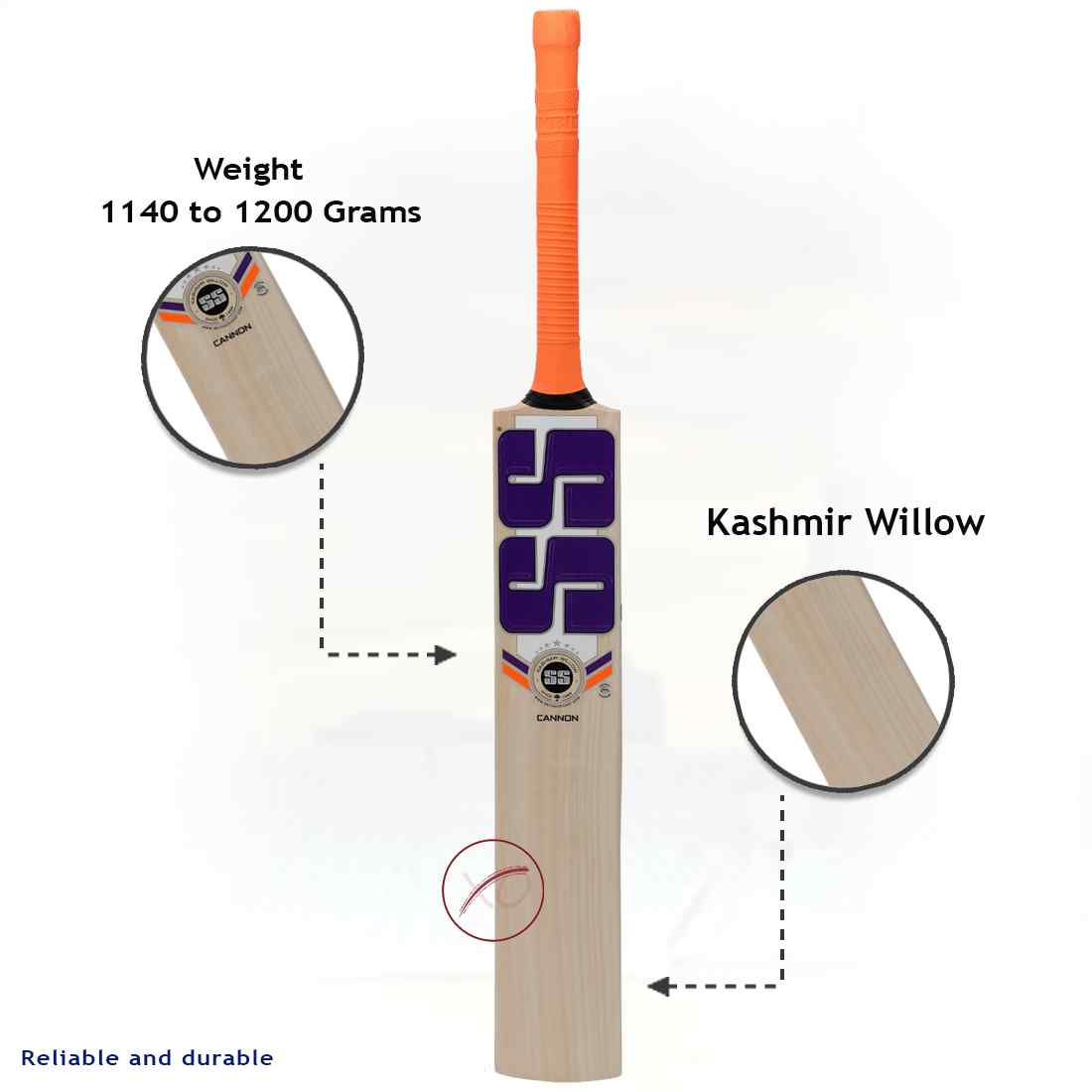 SS Cannon Kashmir Willow Cricket Bat-SH