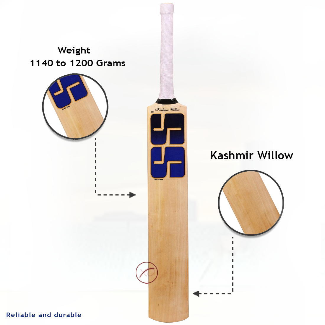 SS Dhoni Players jumbo Kashmir Willow Cricket Scoop Bat -SH 